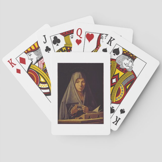 Virgin Annunciate (oil on panel) Playing Cards (Back)