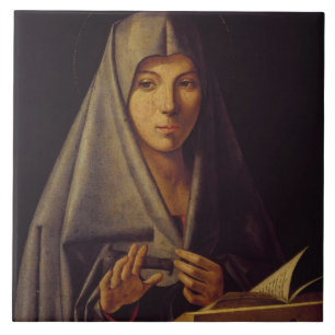 Virgin Annunciate (oil on panel) Tile