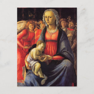 Virgin & Child and Five Angels by Botticelli Postc Postcard