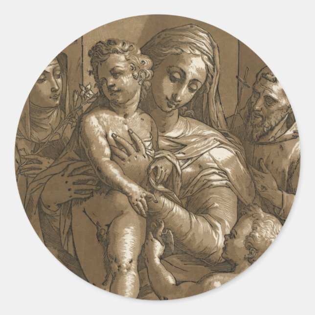 Virgin, Child, and Saints stickers (Front)