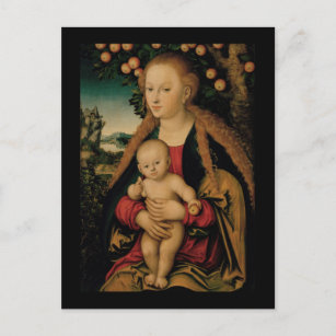Virgin Child Under Apple Tree Cranach Postcard