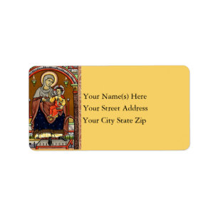 Virgin & Child Vintage Address Label