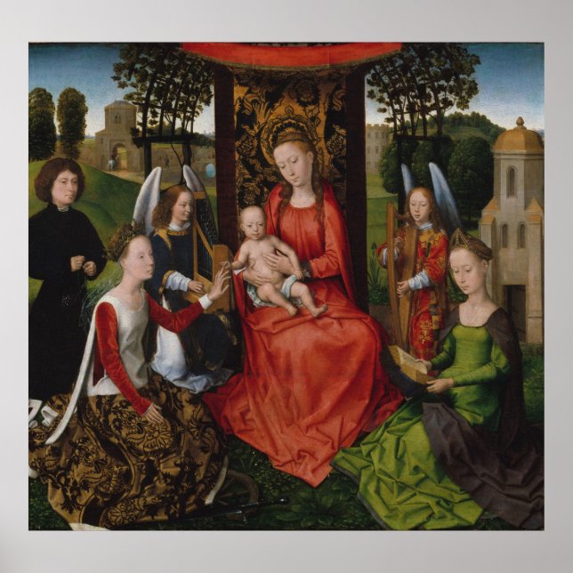 Virgin & Child with Saints Catherine of Alexandria Poster (Front)