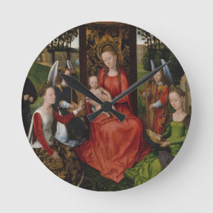 Virgin & Child with Saints Catherine of Alexandria Round Clock