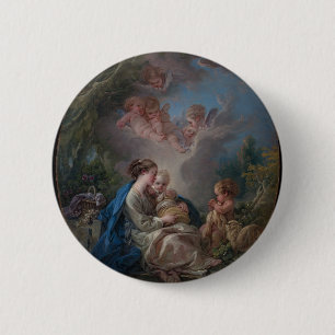 Virgin & Child with the Saint John the Baptist 6 Cm Round Badge