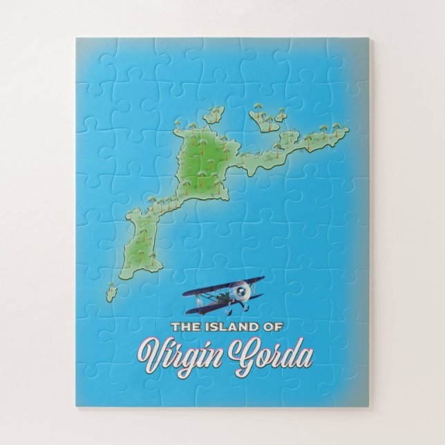 Virgin Gorda Map Jigsaw Puzzle (Vertical)