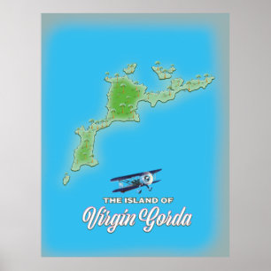 Virgin Gorda Map Poster