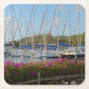 Virgin Gorda Yacht Harbour Square Paper Coaster