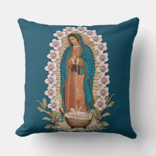 Virgin Guadalupe Catholic Christmas Baby Jesus  Cushion