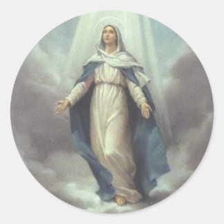 Virgin in Heaven Classic Round Sticker
