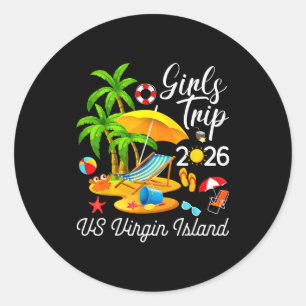Virgin island summer tropical girls trip 2026 vibe classic round sticker