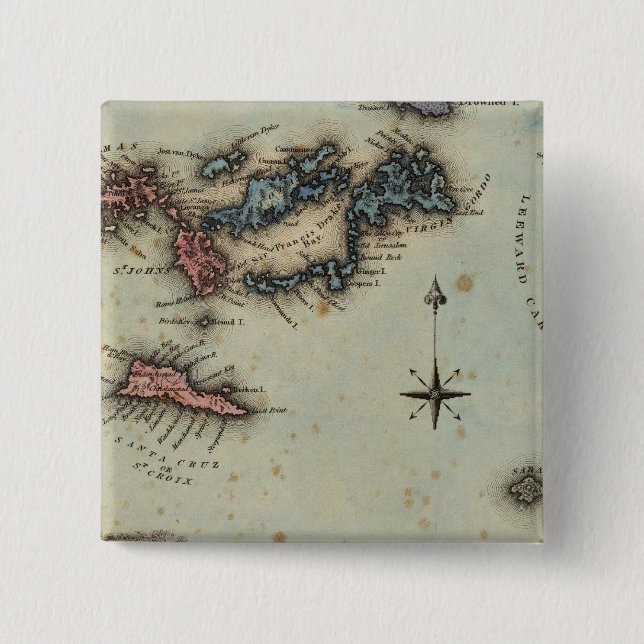 Virgin Islands 15 Cm Square Badge (Front)