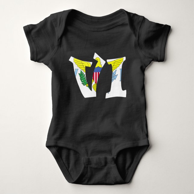 Virgin Islands Flag Baby Bodysuit One-Piece (Front)