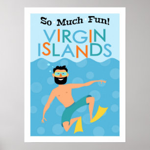 Virgin Islands Fun Hipster Travel Poster