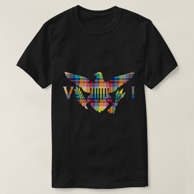 Virgin Islands Madras VI Flag Premium T-Shirt (Design Front)