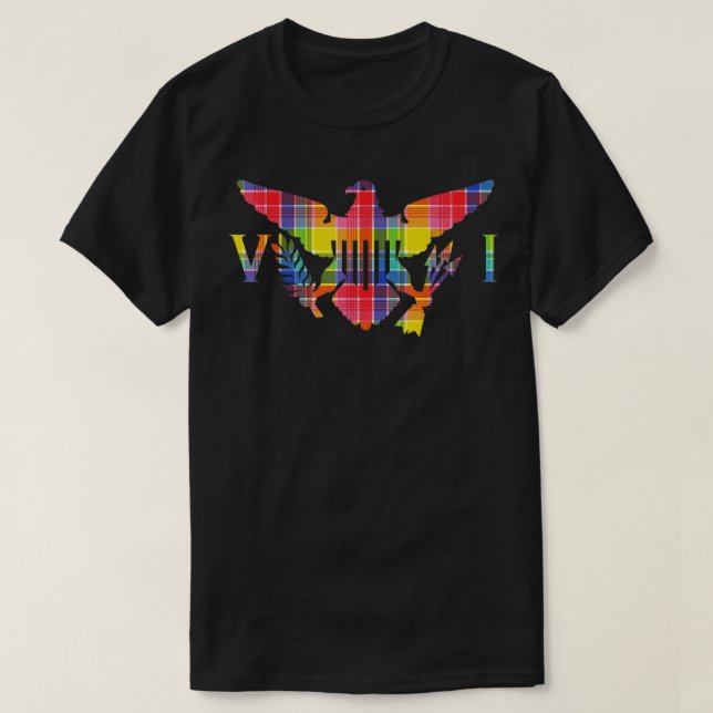 Virgin Islands Madras VI Flag  T-Shirt (Design Front)