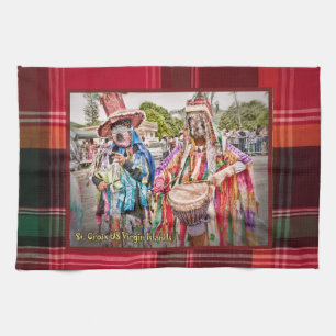 Virgin Islands Masqueraders St. Croix USVI Madras Tea Towel