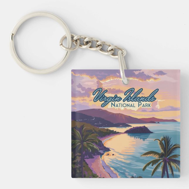 Virgin Islands National Park Beach St John  Key Ring (Front)