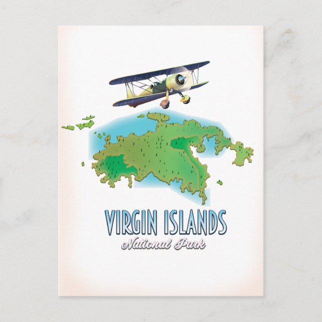 Virgin Islands National Park map Postcard (Front)