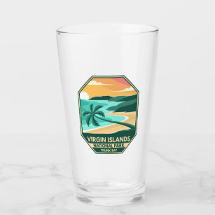 Virgin Islands National Park Minimal Retro Emblem Glass