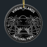 Virgin Islands National Park Monoline Ceramic Ornament<br><div class="desc">Virgin Islands national park design in a minimalist,  monoline style</div>