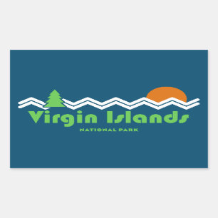 Virgin Islands National Park Retro Rectangular Sticker