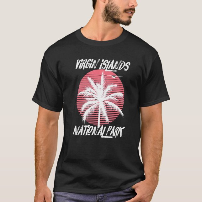 Virgin Islands Palm tree National Park St. John Sa T-Shirt (Front)