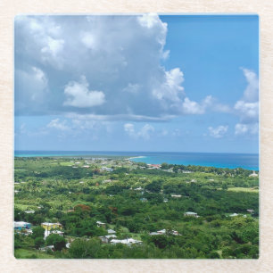 Virgin Islands St. Croix Sandy Point USVI Tropical Glass Coaster
