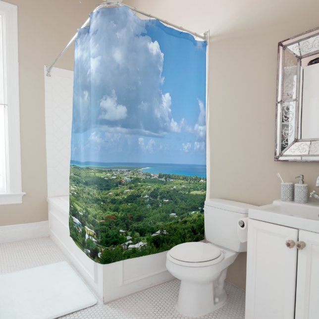 Virgin Islands St. Croix Sandy Point USVI Tropical Shower Curtain (In Situ)