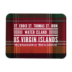 Virgin Islands USVI Caribbean Madras Personalise Magnet
