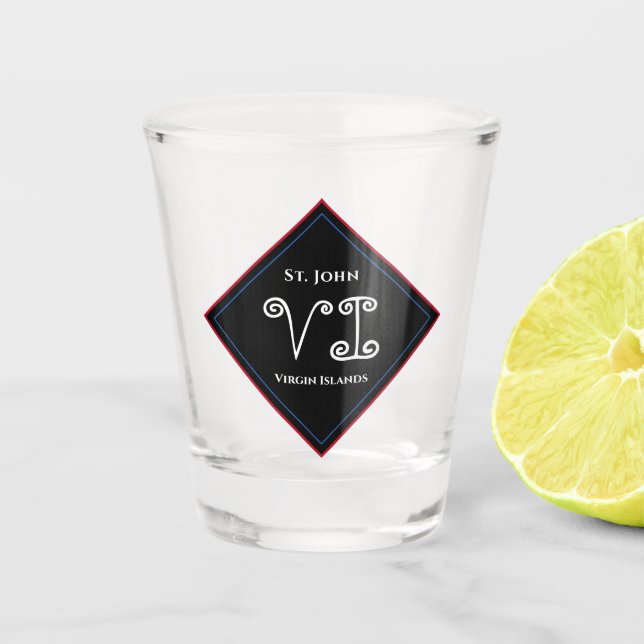 Virgin Islands USVI St. John Personalise Shot Glass (Front)
