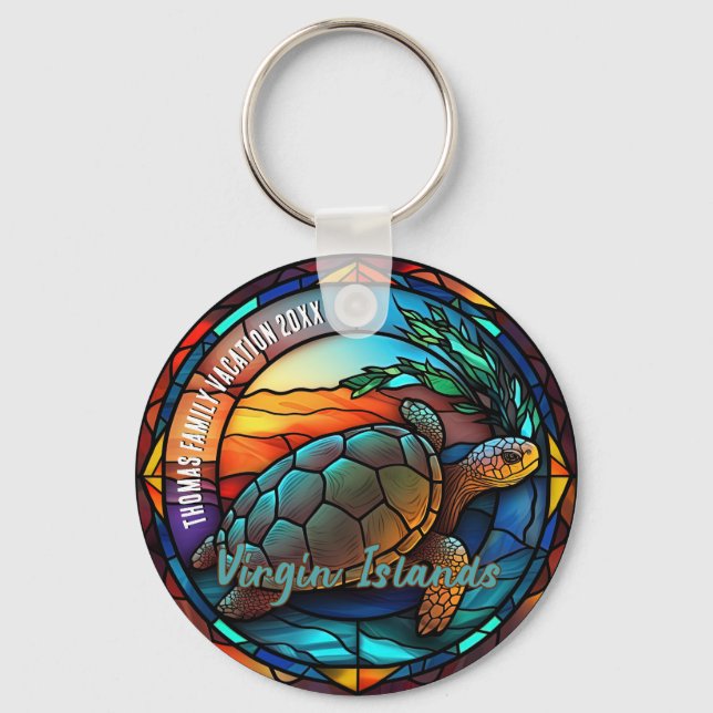 Virgin Islands Vacation Souvenir  Key Ring (Front)