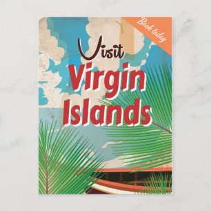 Virgin Islands vintage travel poster Postcard