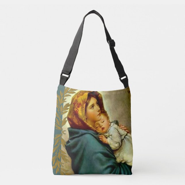 Virgin Madonna Mary with Baby Jesus Crossbody Bag (Front)