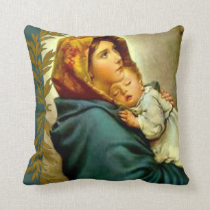 Virgin Madonna Mary with Baby Jesus Cushion
