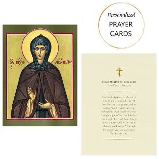Virgin Martyr St. Apollonia Orthodox Prayer Card  