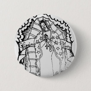 Virgin Mary 6 Cm Round Badge