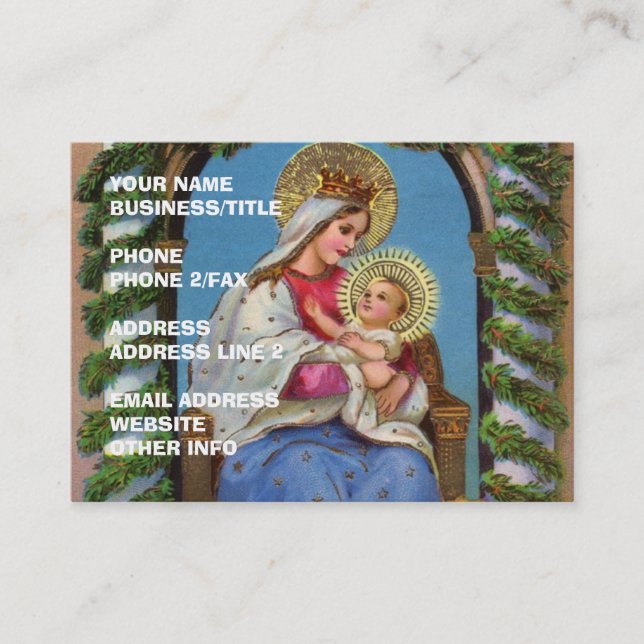 Virgin Mary and Baby Jesus Business Card (Front)
