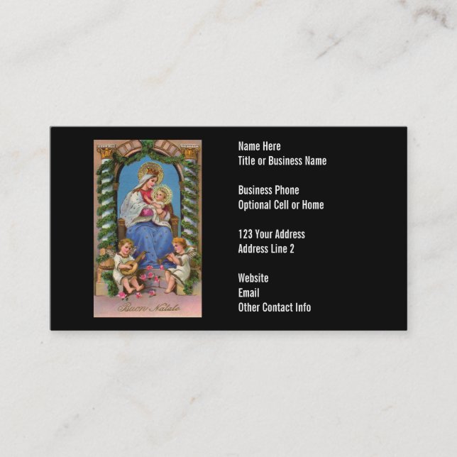 Virgin Mary and Baby Jesus | Christian Minister Business Card (Front)