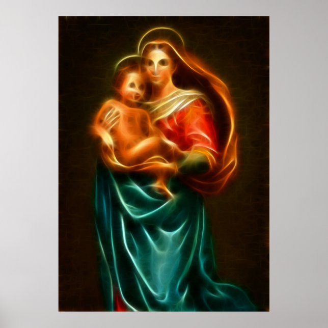 Virgin Mary And Baby Jesus Poster (Front)