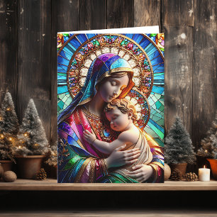 Virgin Mary and Baby Jesus   Religious Christmas Card