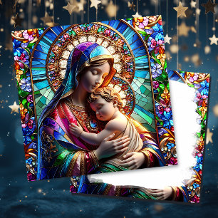Virgin Mary and Baby Jesus Religious Christmas Card
