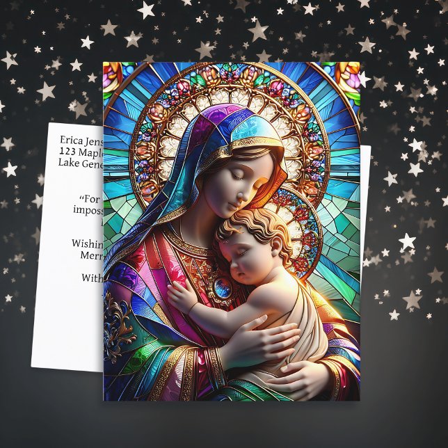 Virgin Mary and Baby Jesus | Religious Christmas Postcard (Creator Uploaded)