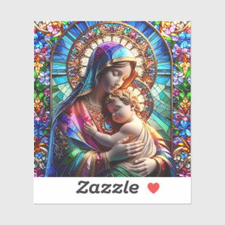 Virgin Mary and Baby Jesus Stained Glass