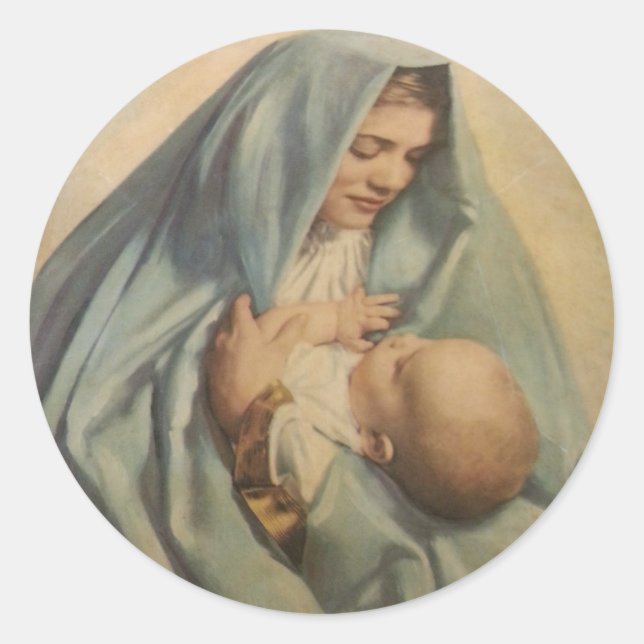 Virgin Mary and Baby Jesus Sticker (Front)