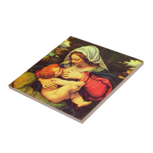 Virgin Mary and Child by Andrea Solario Ceramic Tile