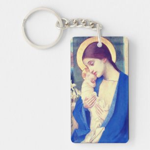 Virgin Mary and Child by Marianne Stokes Key Ring