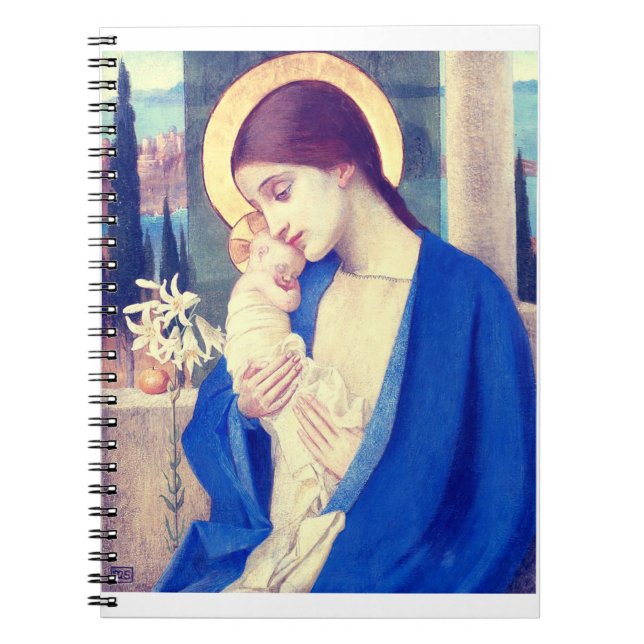 Virgin Mary and Child by Marianne Stokes Notebook (Front)