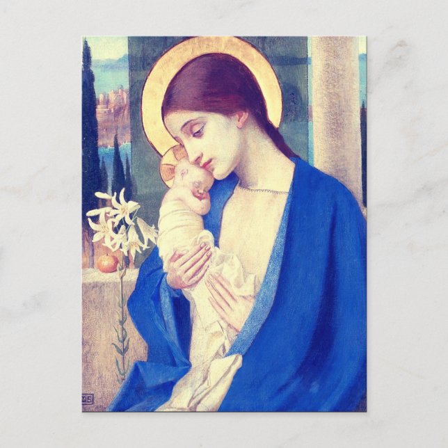 Virgin Mary and Child by Marianne Stokes Postcard (Front)
