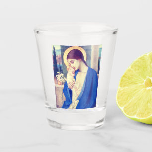 Virgin Mary and Child by Marianne Stokes Shot Glass